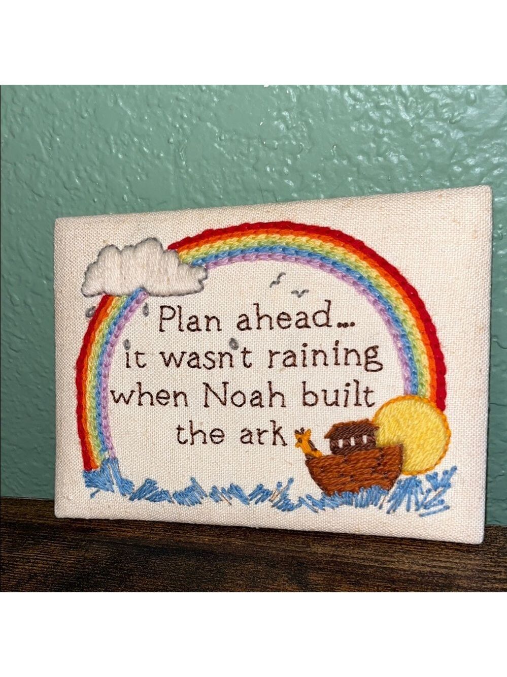 Embroidered Rainbow Wall Art Noah’s Ark